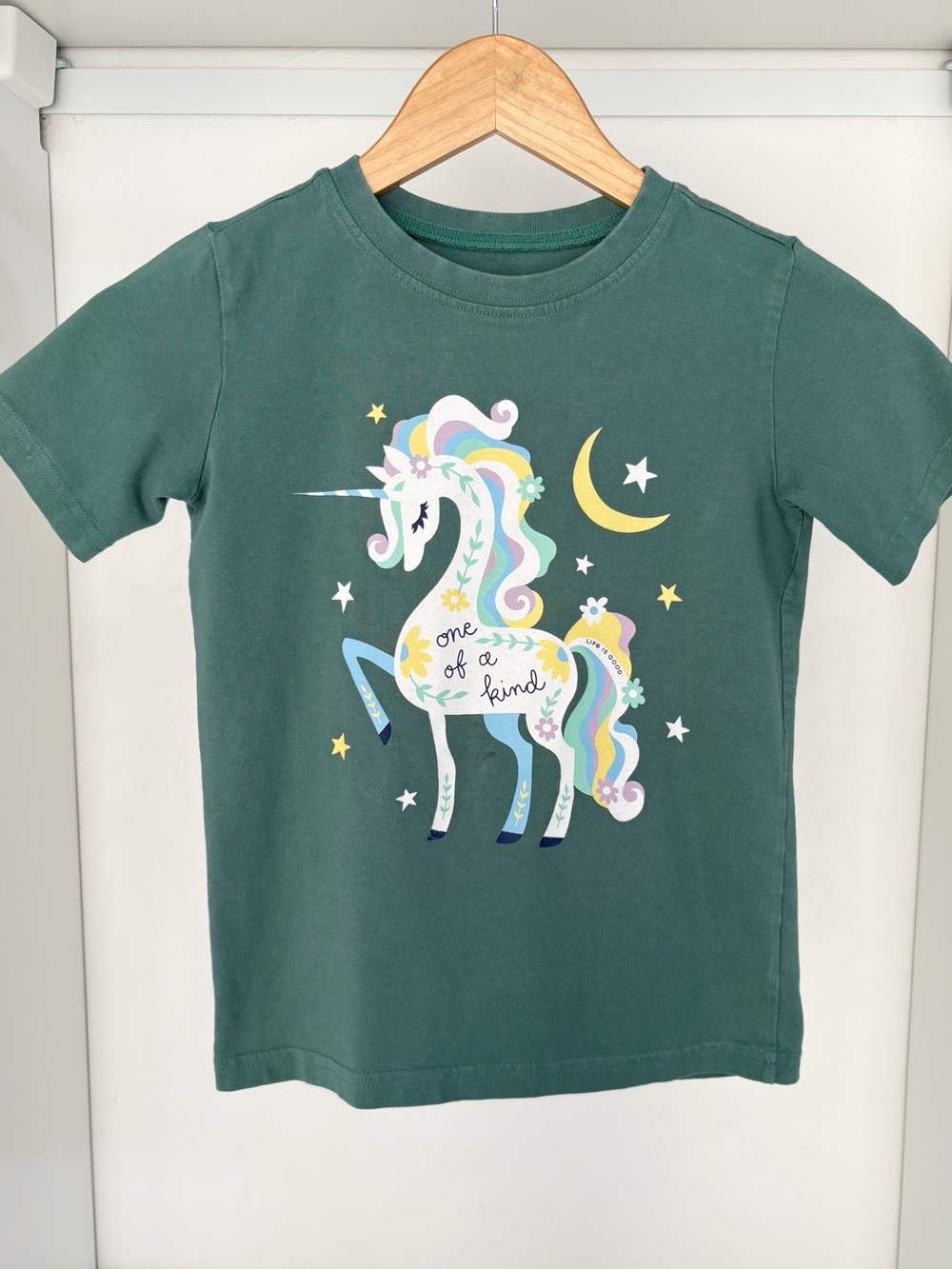 Life Is Good Kids Green Unicorn Tee